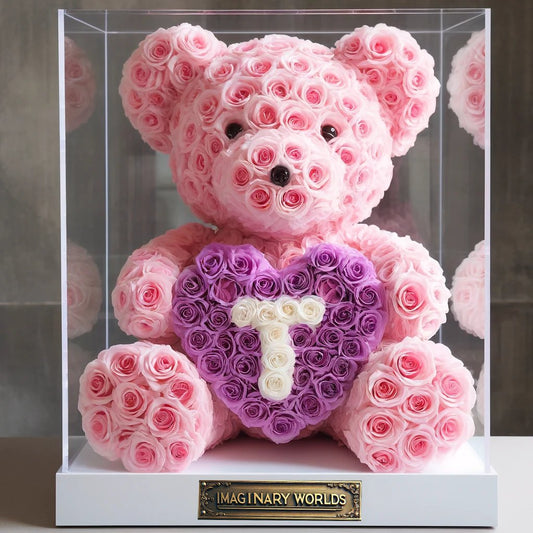 26-inch Customizable Alphabear Rose Bear - Imaginary Worlds