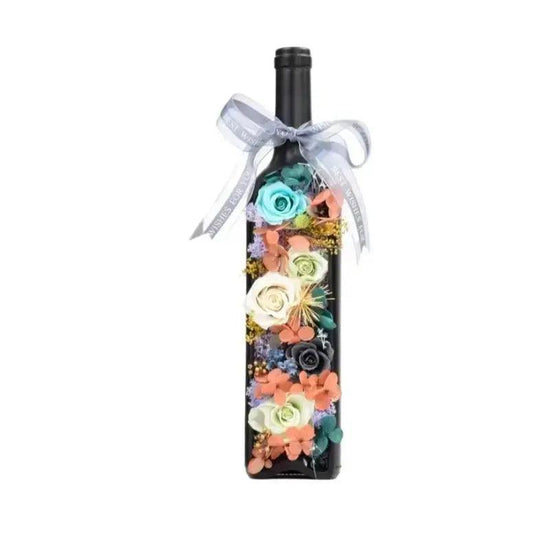 Floral Harmony Wine Bottle