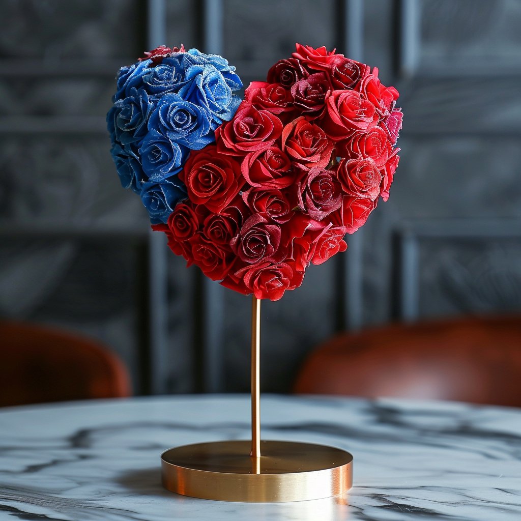 Achilles and Briseis Mixed Rose Heart Lamp - Imaginary Worlds