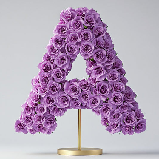 Aphrodite Purple Rose Letter A Lamp - Imaginary Worlds