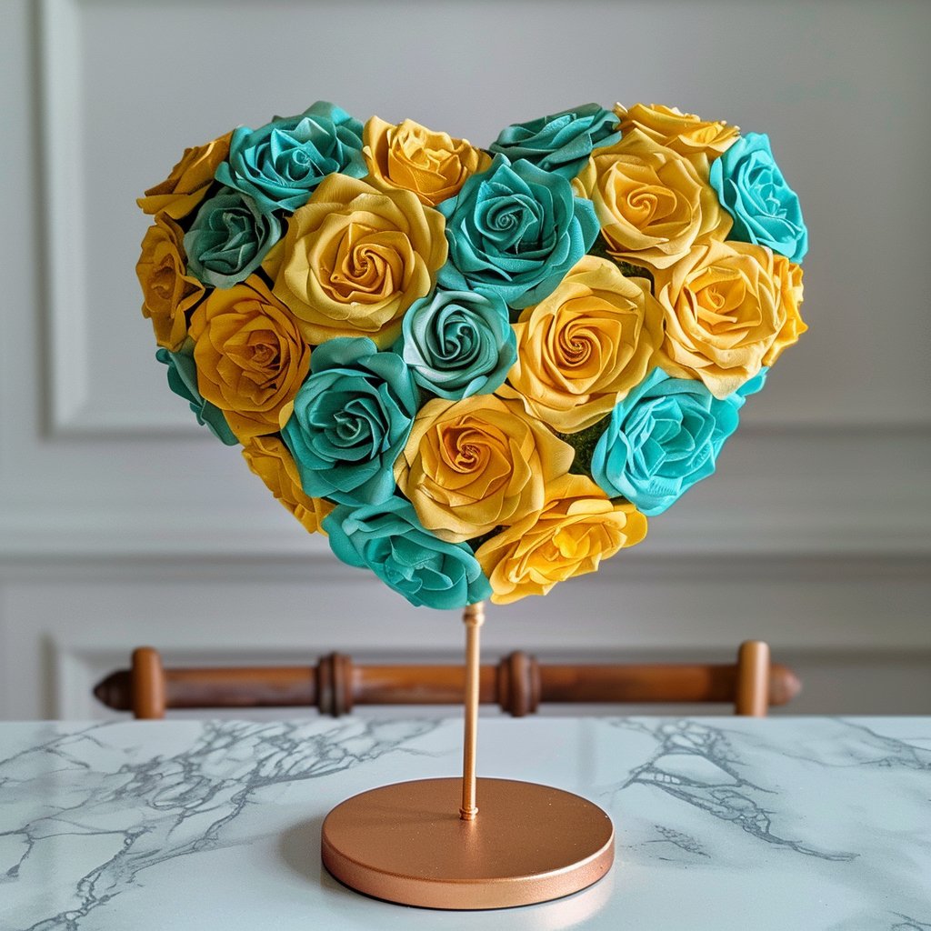 Apollo and Thetis Mixed Rose Heart Lamp - Imaginary Worlds