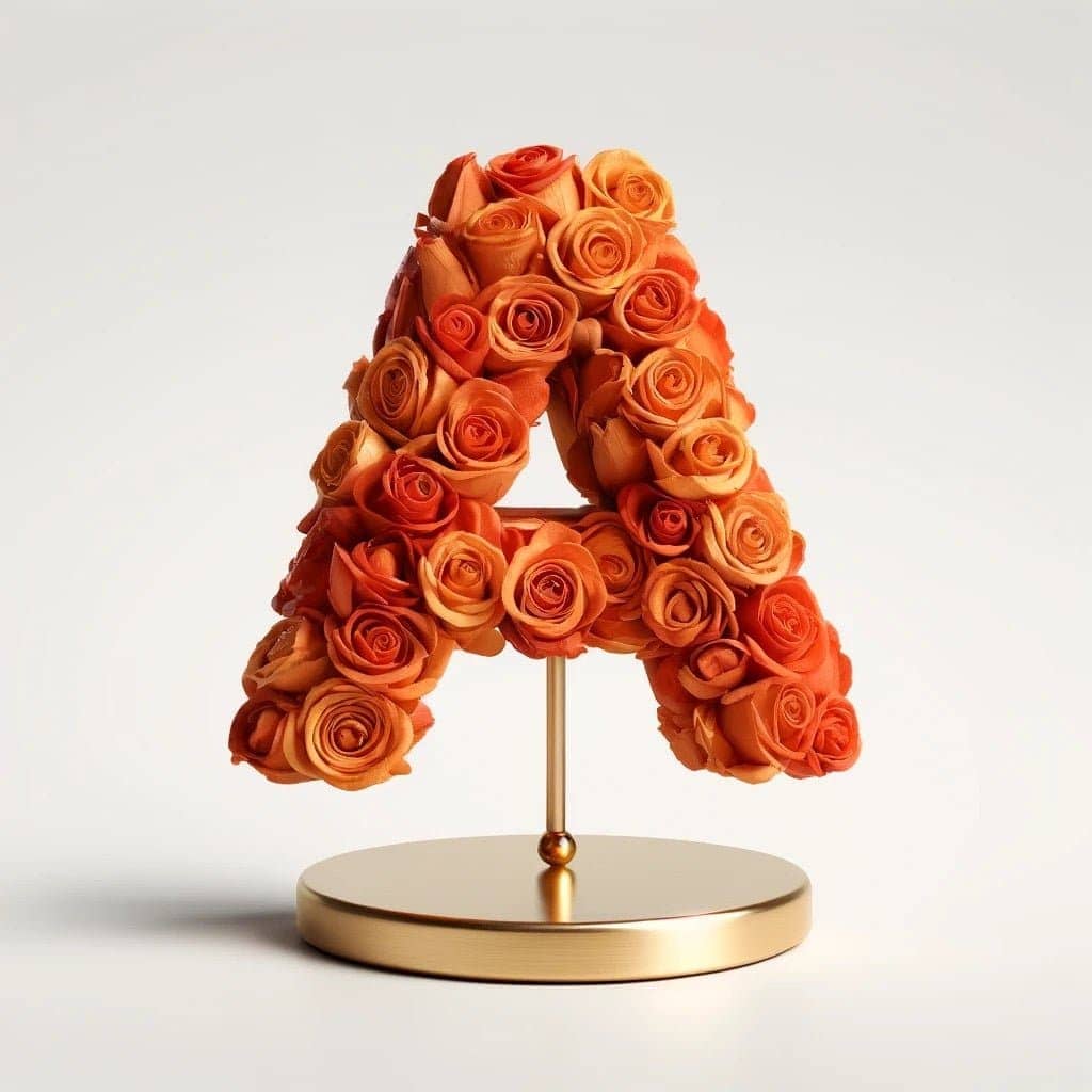 Apollo Orange Rose Letter A Lamp - Imaginary Worlds