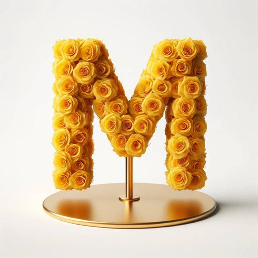 Apollo Yellow Rose Letter M Lamp - Imaginary Worlds