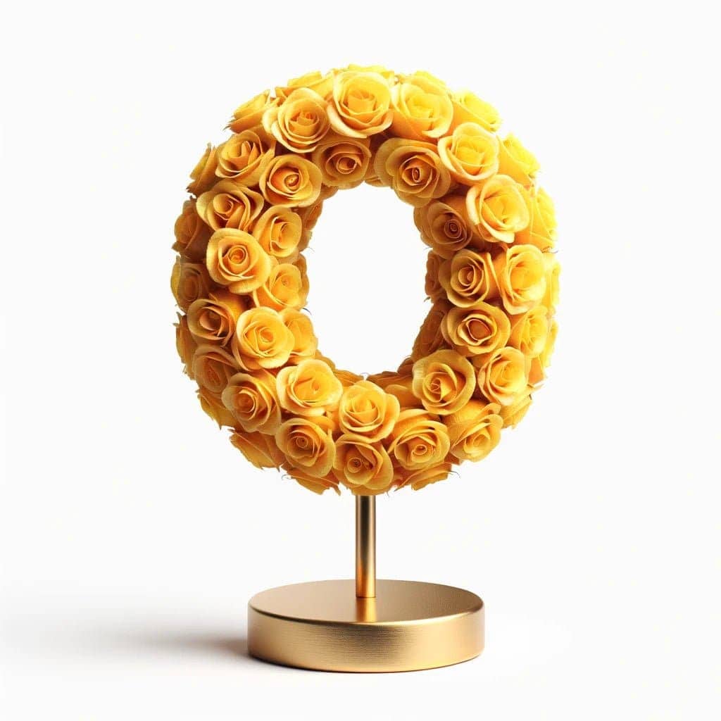 Apollo Yellow Rose Letter O Lamp - Imaginary Worlds