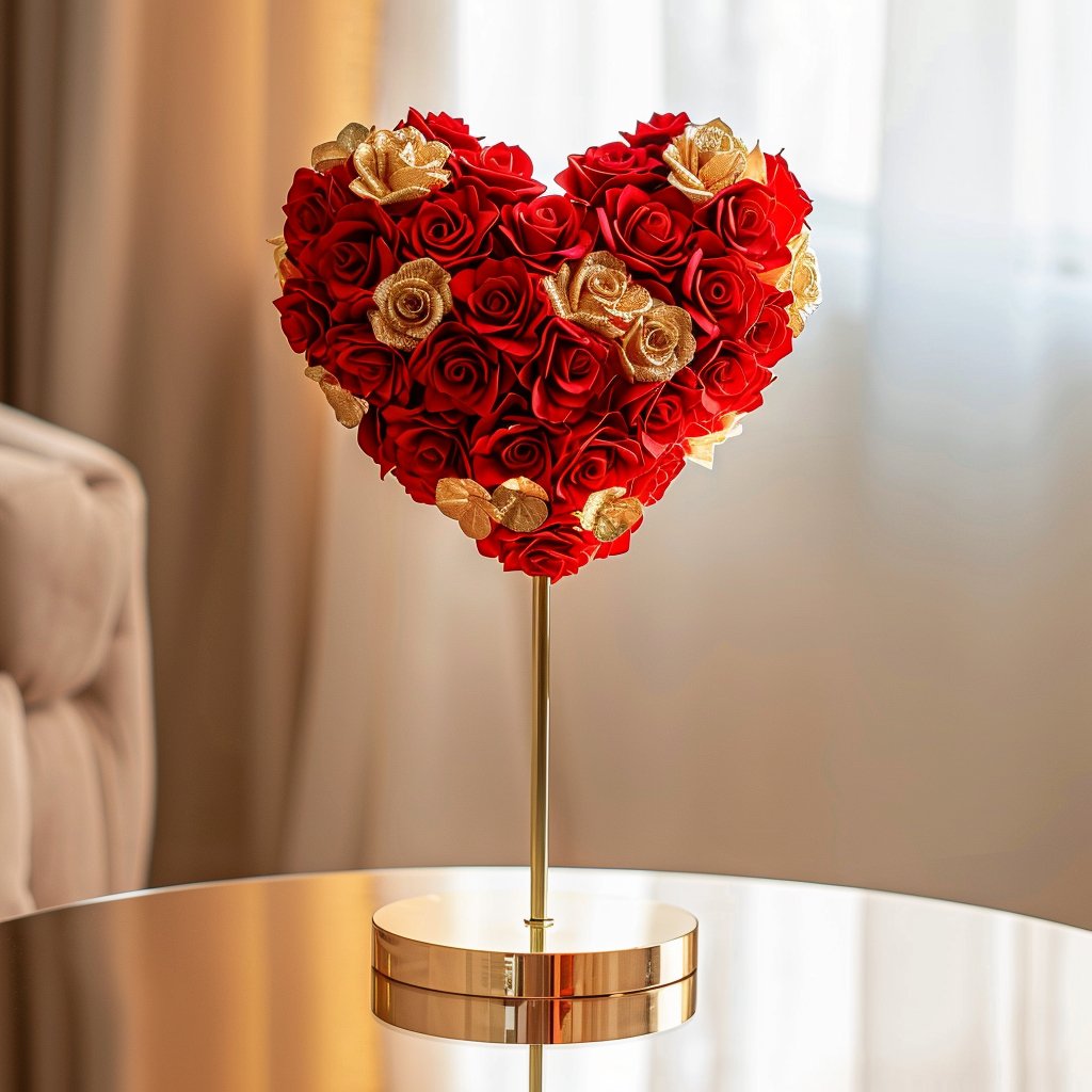 Ares and Aphrodite Mixed Rose Heart Lamp - Imaginary Worlds