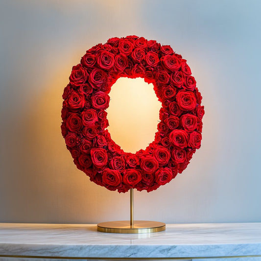 Ares Red Rose Letter O Lamp - Imaginary Worlds