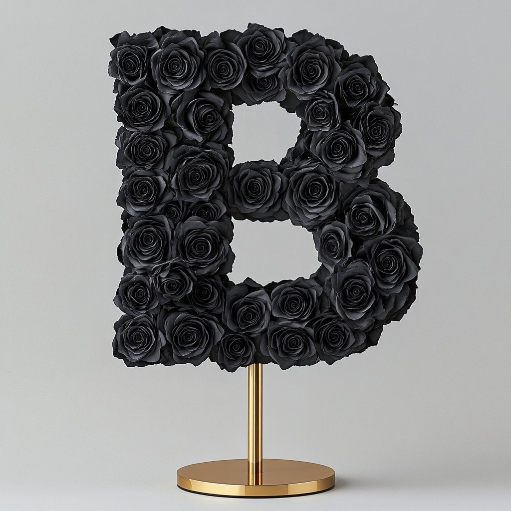 Bia Black Rose Letter B Lamp - Imaginary Worlds