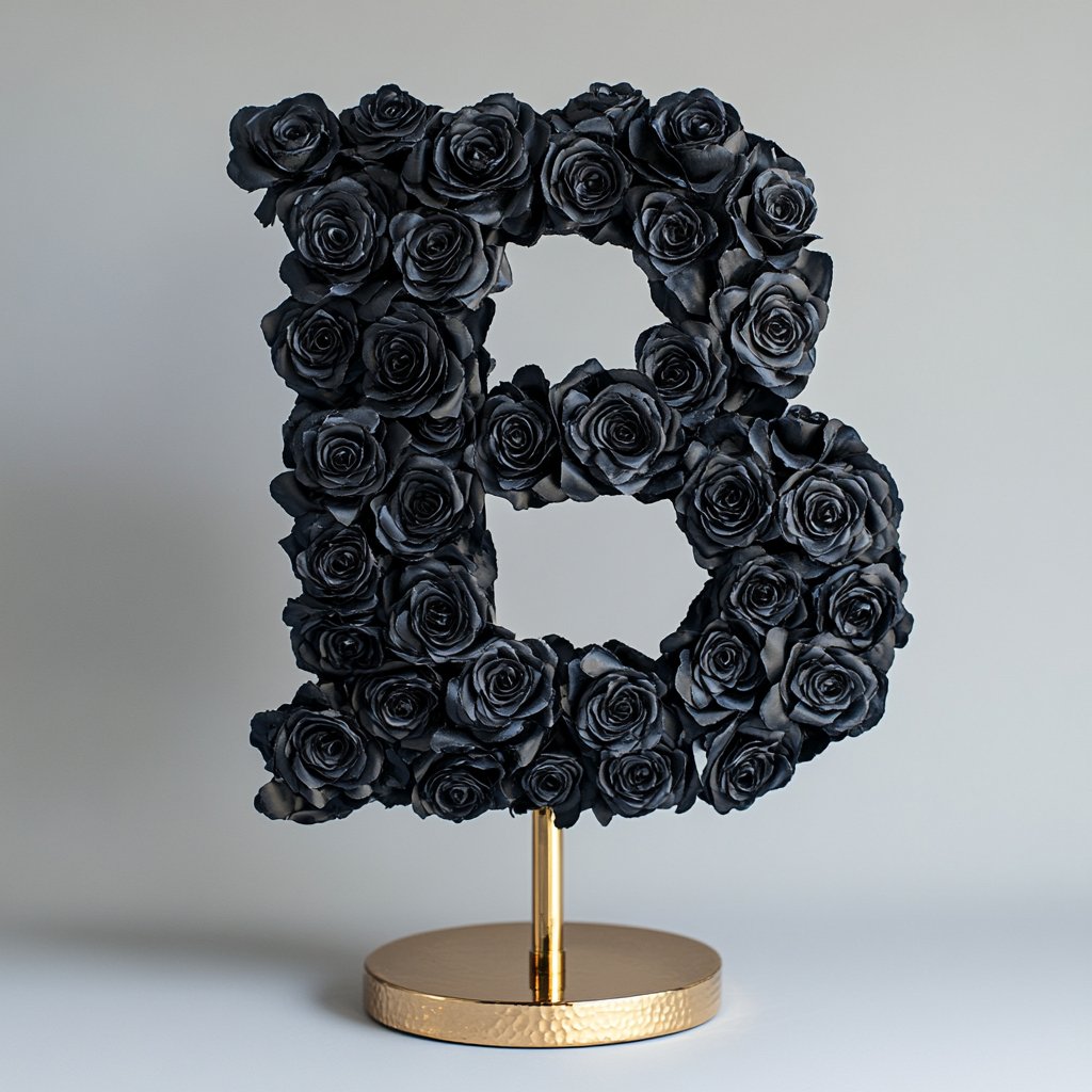 Bia Black Rose Letter B Lamp - Imaginary Worlds