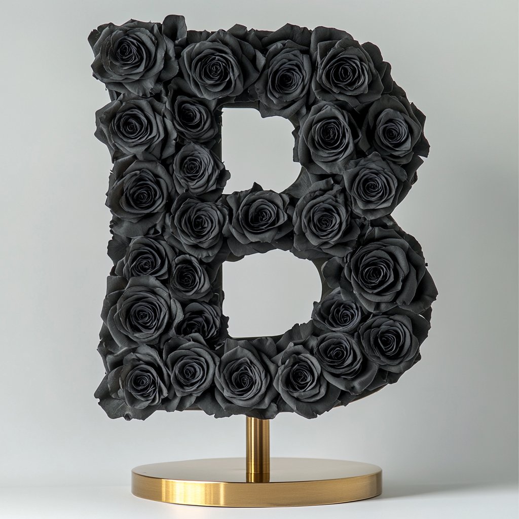 Bia Black Rose Letter B Lamp - Imaginary Worlds