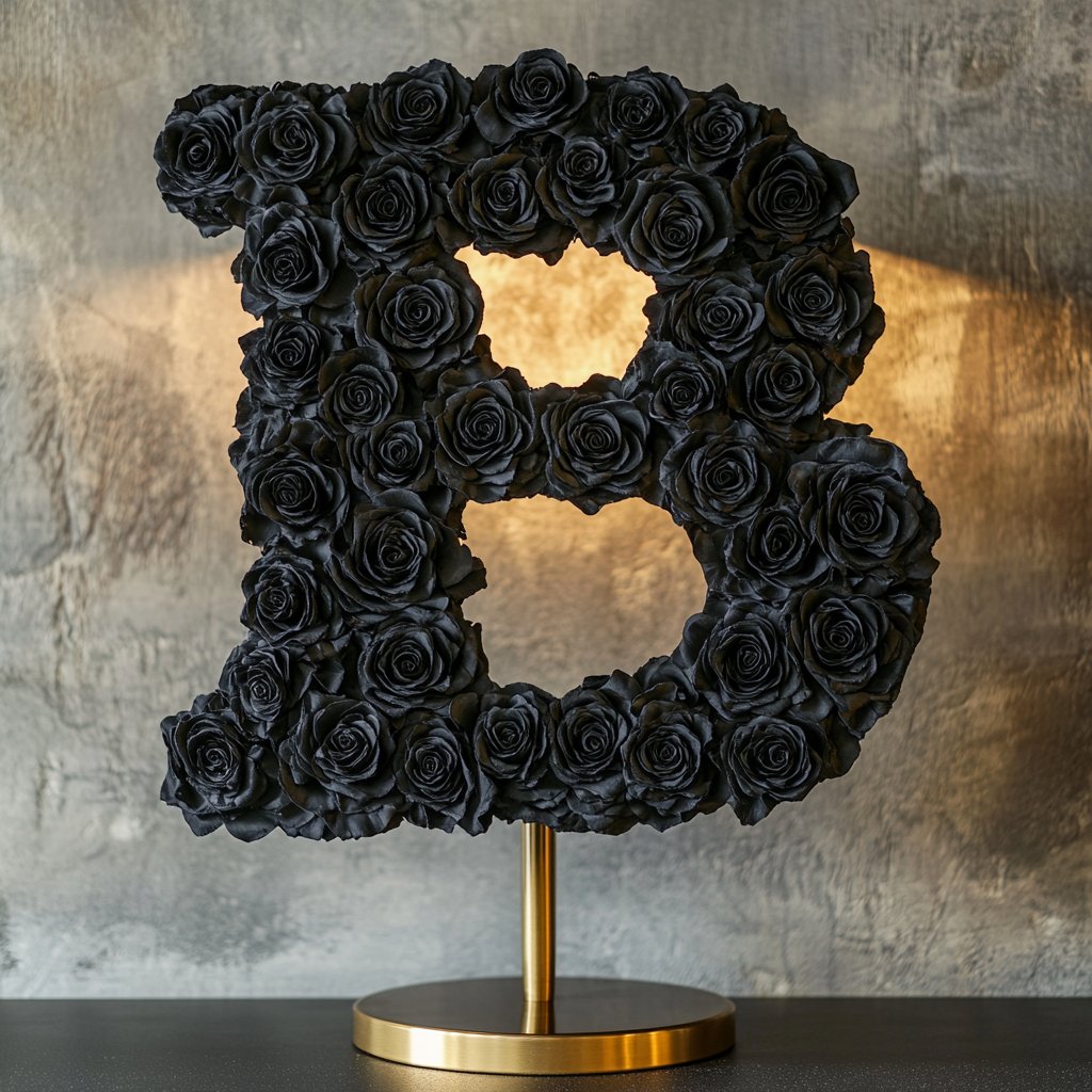 Bia Black Rose Letter B Lamp - Imaginary Worlds