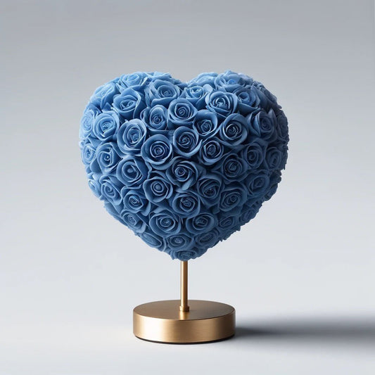 Blue Heart Rose Lamp - Imaginary Worlds