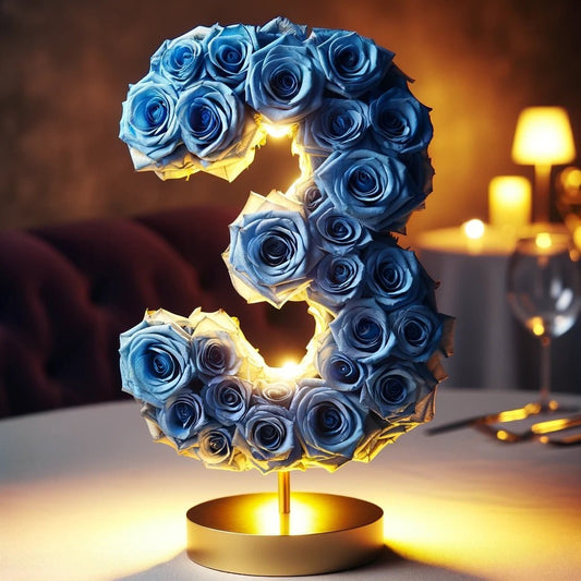 Blue Rose Eternal Number 3 Lamp - Imaginary Worlds