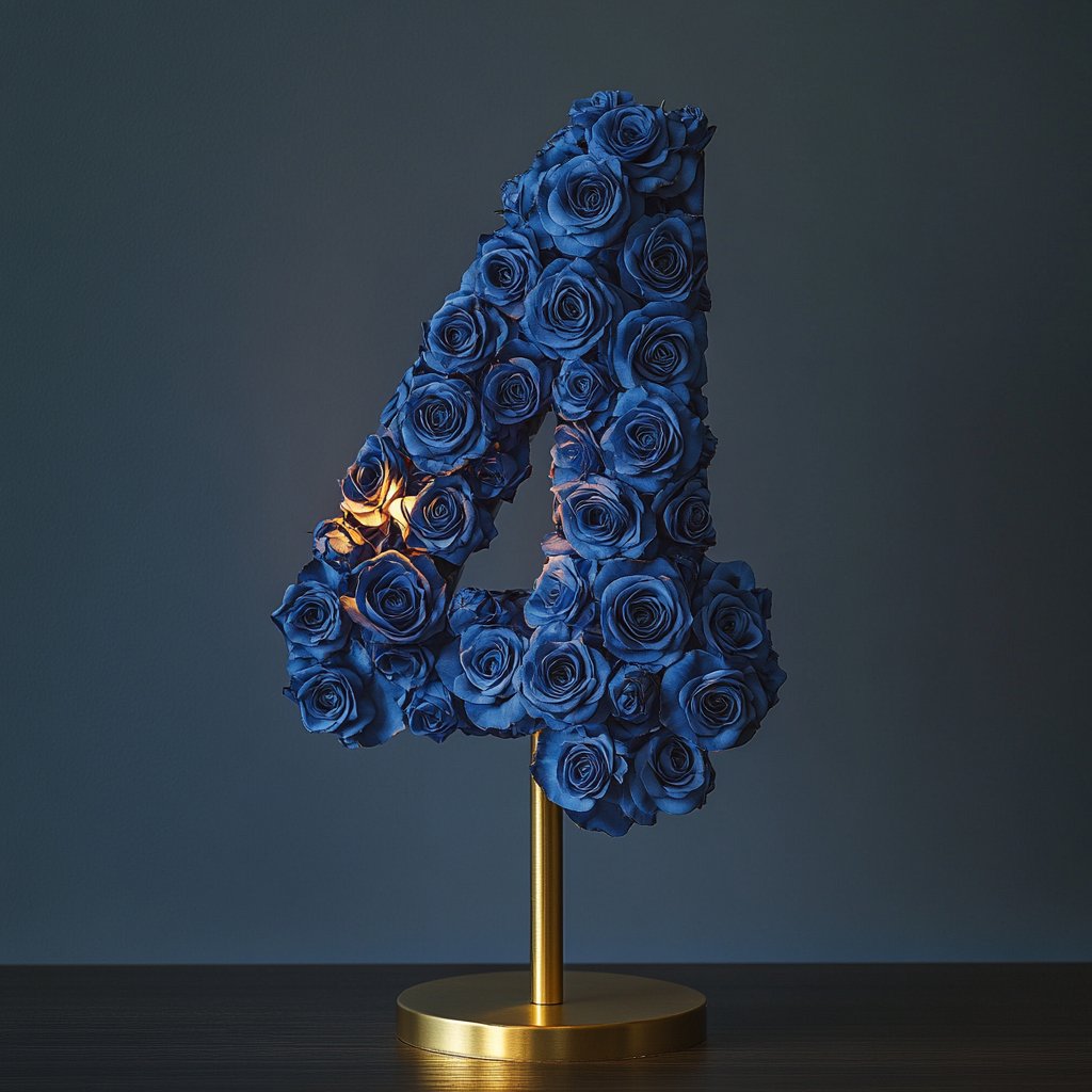 Blue Rose Eternal Number 4 Lamp - Imaginary Worlds