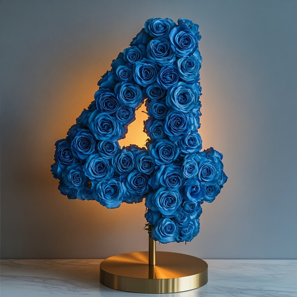 Blue Rose Eternal Number 4 Lamp - Imaginary Worlds