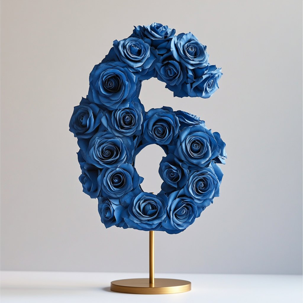 Blue Rose Eternal Number 6 Lamp - Imaginary Worlds