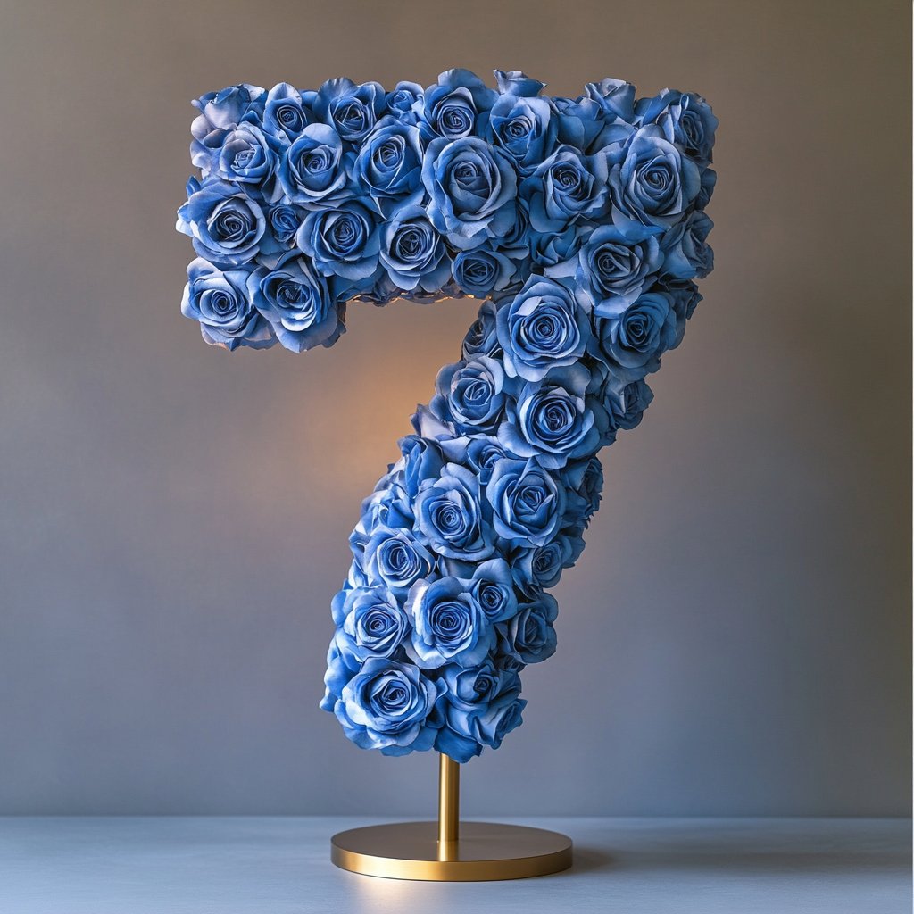 Blue Rose Eternal Number 7 Lamp - Imaginary Worlds