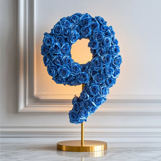 Blue Rose Eternal Number 9 Lamp - Imaginary Worlds