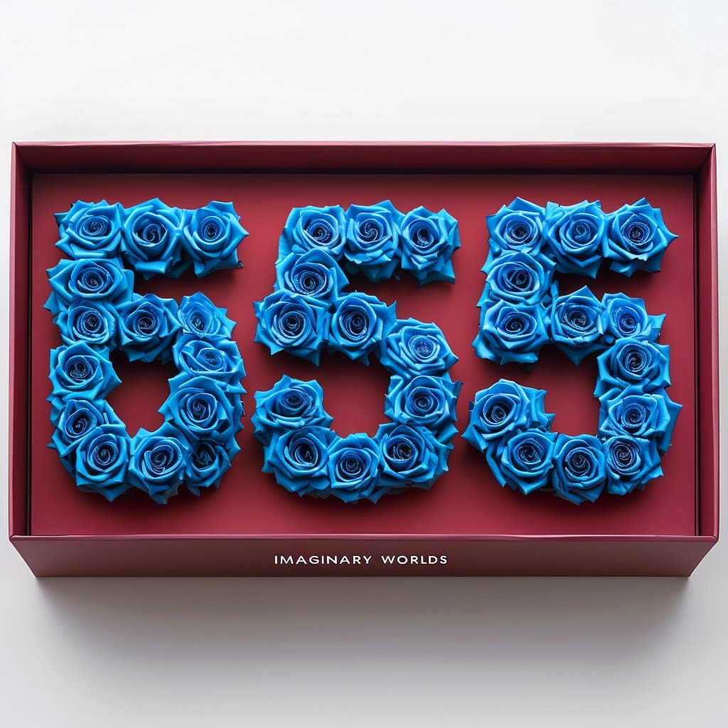 Blue Roses 555 Rose Box - Imaginary Worlds