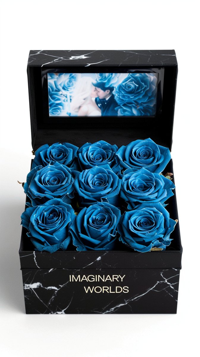 Blue Roses Forever Multimedia Keepsake Box - Imaginary Worlds