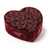 Brown Forever Roses in Heart - Shaped Velvet Box - Imaginary Worlds