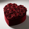 Burgundy Roses&nbsp;in Heart-Shaped Velvet Box - Imaginary Worlds