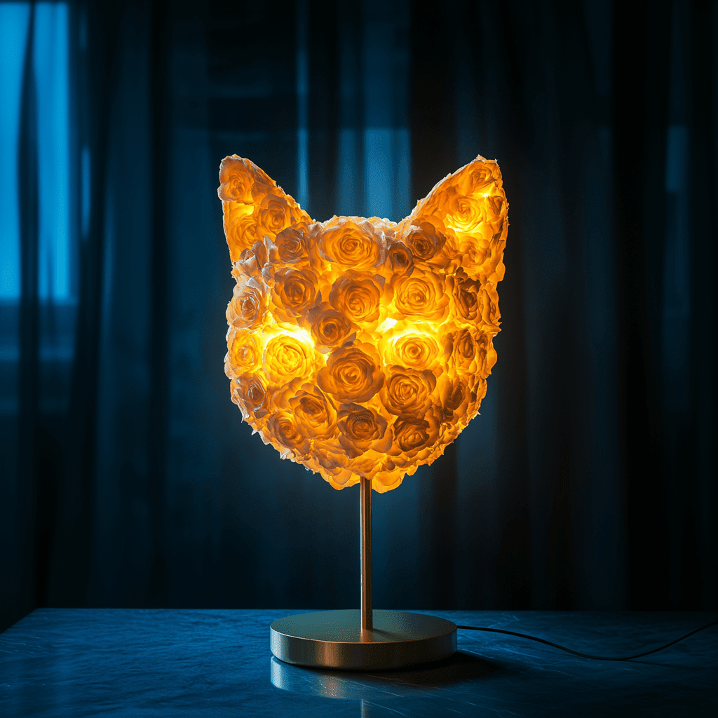 Cat rose lamp - Imaginary Worlds