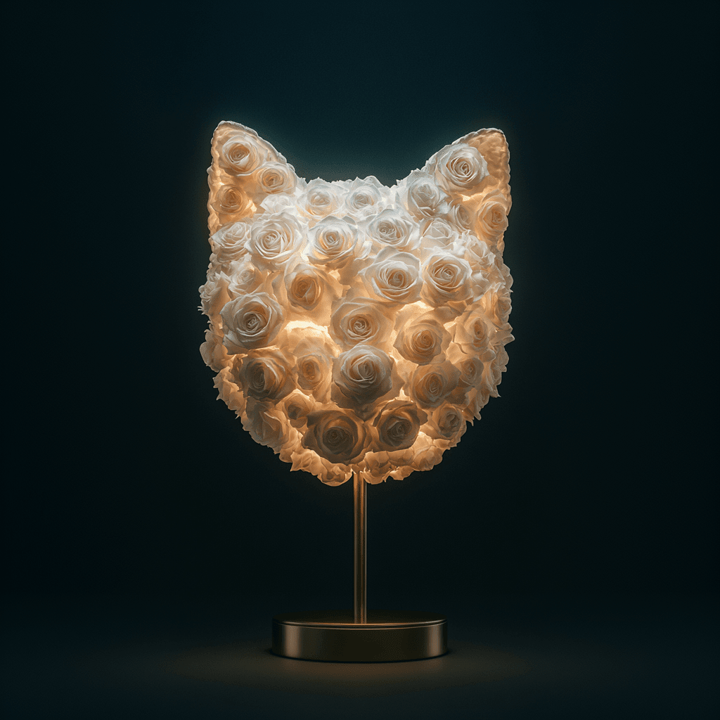 Cat rose lamp - Imaginary Worlds