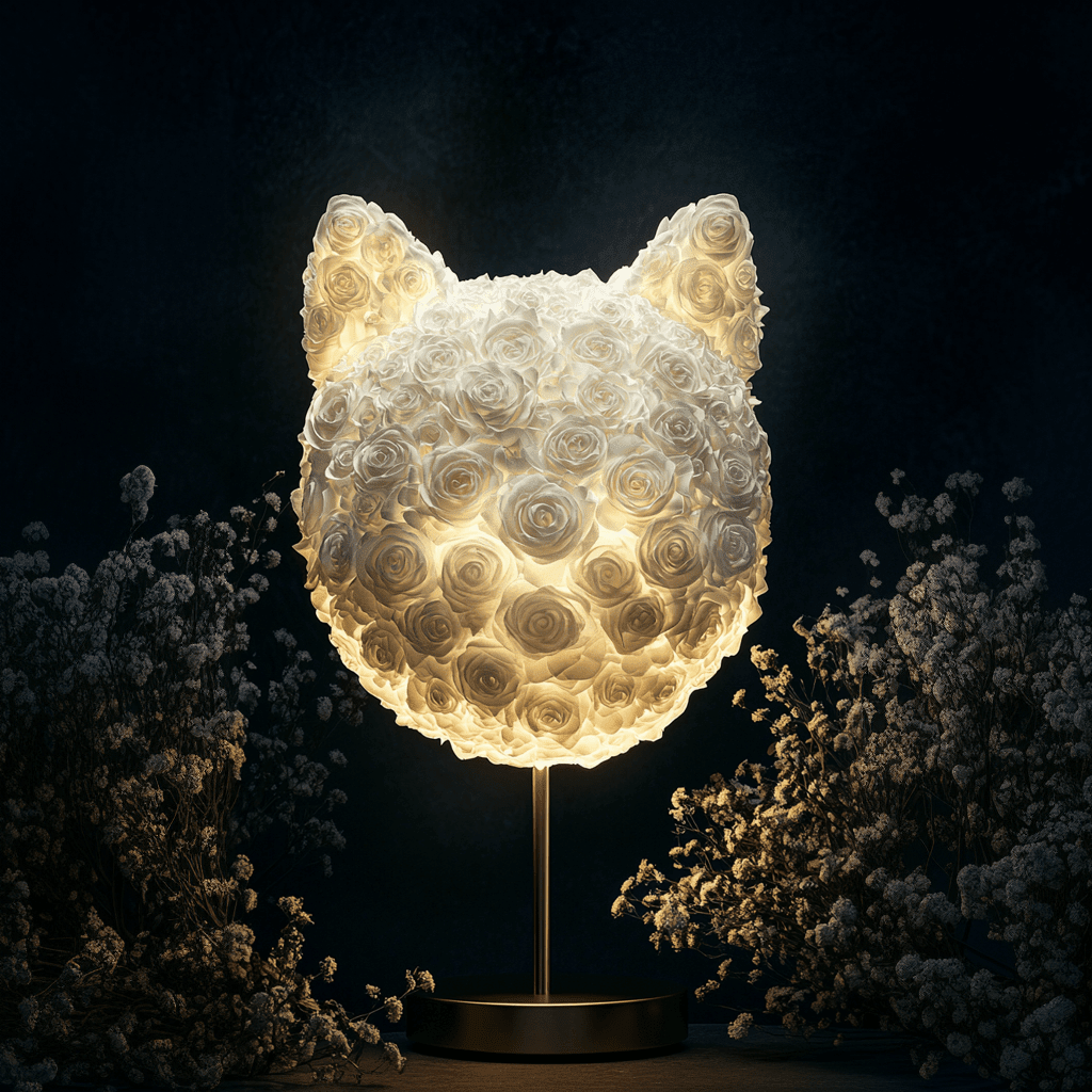 Cat rose lamp - Imaginary Worlds