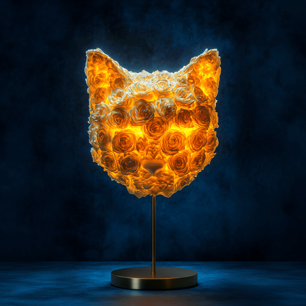 Cat rose lamp - Imaginary Worlds