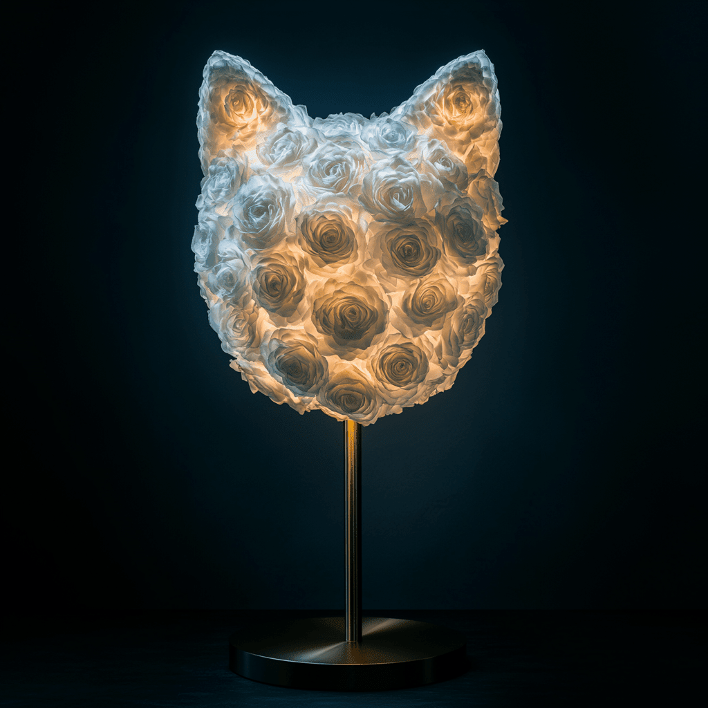 Cat rose lamp - Imaginary Worlds