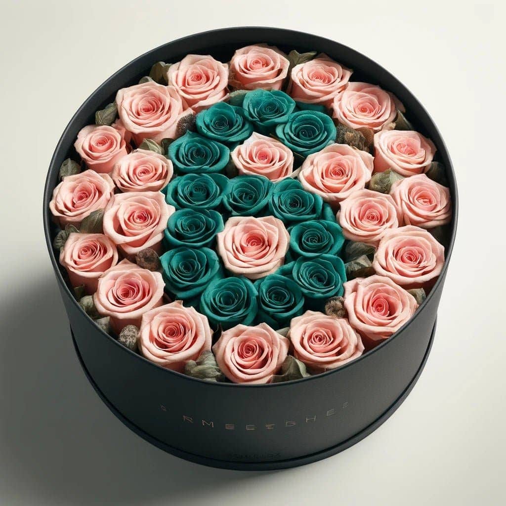 Custom Charm Rose Box: Pink & Teal Edition - Imaginary Worlds