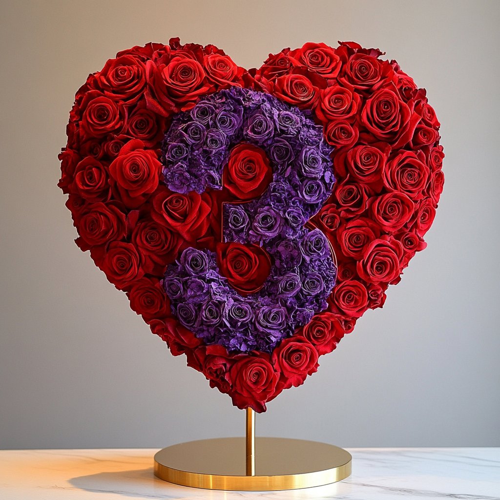 Custom Red Heart Rose Lamp with Color '3' - Imaginary Worlds