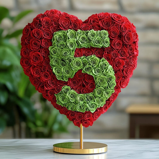 Custom Red Heart Rose Lamp with Color '5' - Imaginary Worlds