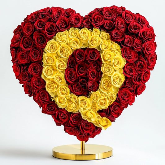 Custom Red Heart Rose Lamp with Color 'Q' - Imaginary Worlds