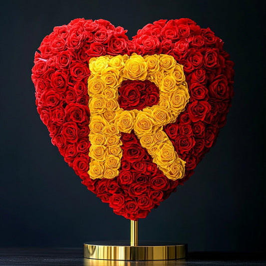 Custom Red Heart Rose Lamp with Color 'R' - Imaginary Worlds