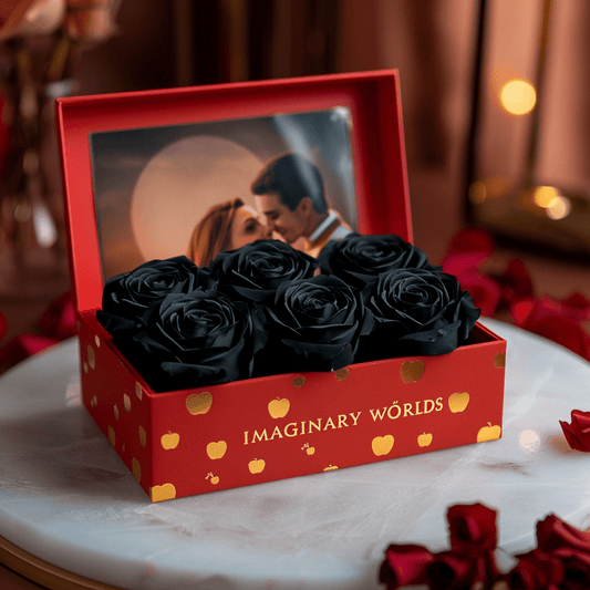 Customized Eternal Love Black Rose Apple Box - Imaginary Worlds