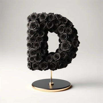 Demeter Black Rose Letter D Lamp - Imaginary Worlds