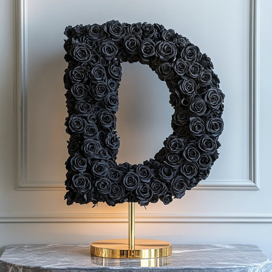 Demeter Black Rose Letter D Lamp - Imaginary Worlds