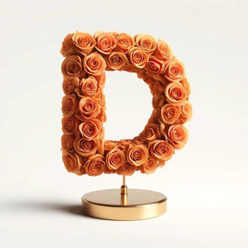 Dionysus Orange Rose Letter D Lamp - Imaginary Worlds