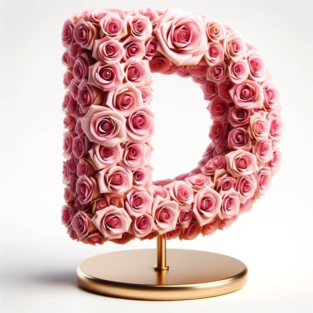 Dionysus Pink Rose Letter D Lamp - Imaginary Worlds