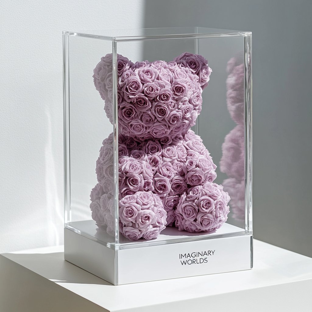 Dusty Lavender Rose Bear - Imaginary Worlds