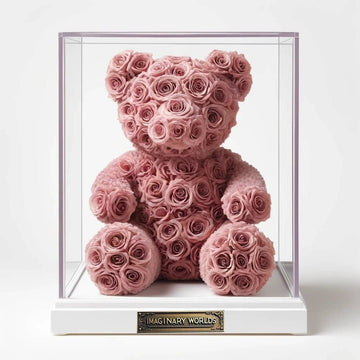 Dusty Pink Preserved Rose Bear - Imaginary Worlds