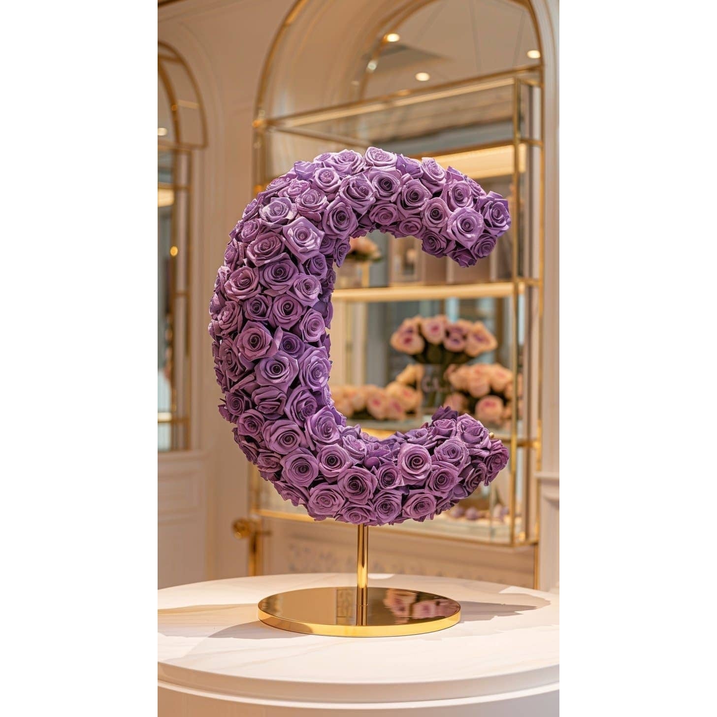 Elegant Standing Purple Rose Letter C Lamp - Imaginary Worlds