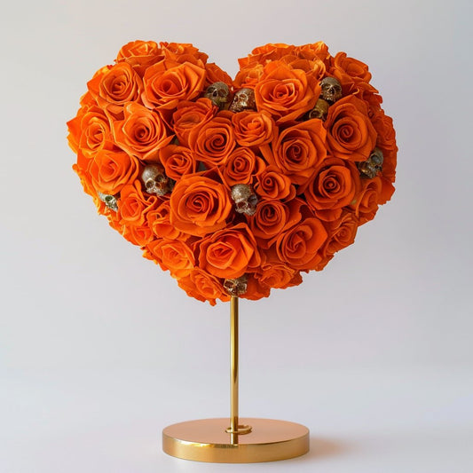 Enchanted Orange Skull Heart Lamp - Imaginary Worlds