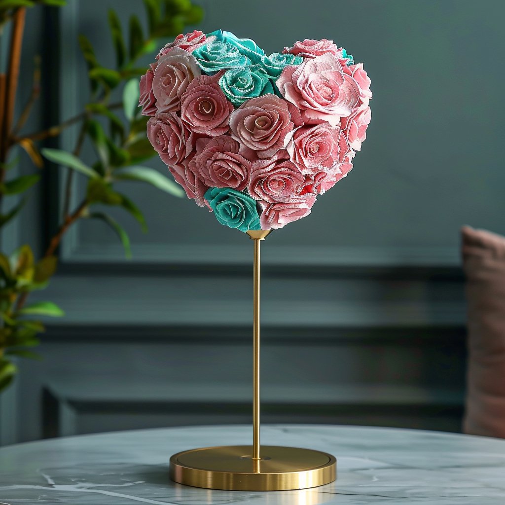 Eros and Psyche Mixed Rose Heart Lamp - Imaginary Worlds