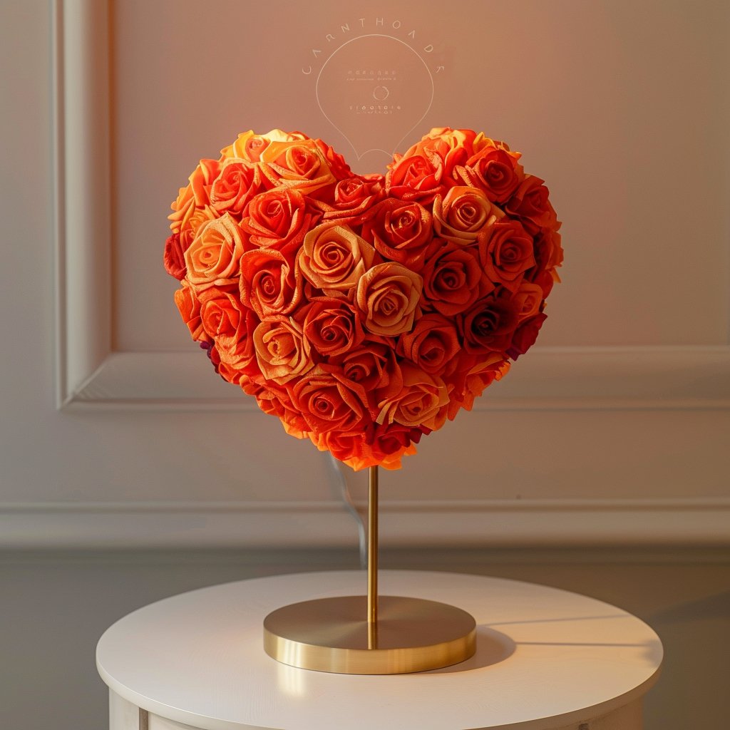 Eros and Psyche Mixed Rose Heart Lamp - Imaginary Worlds