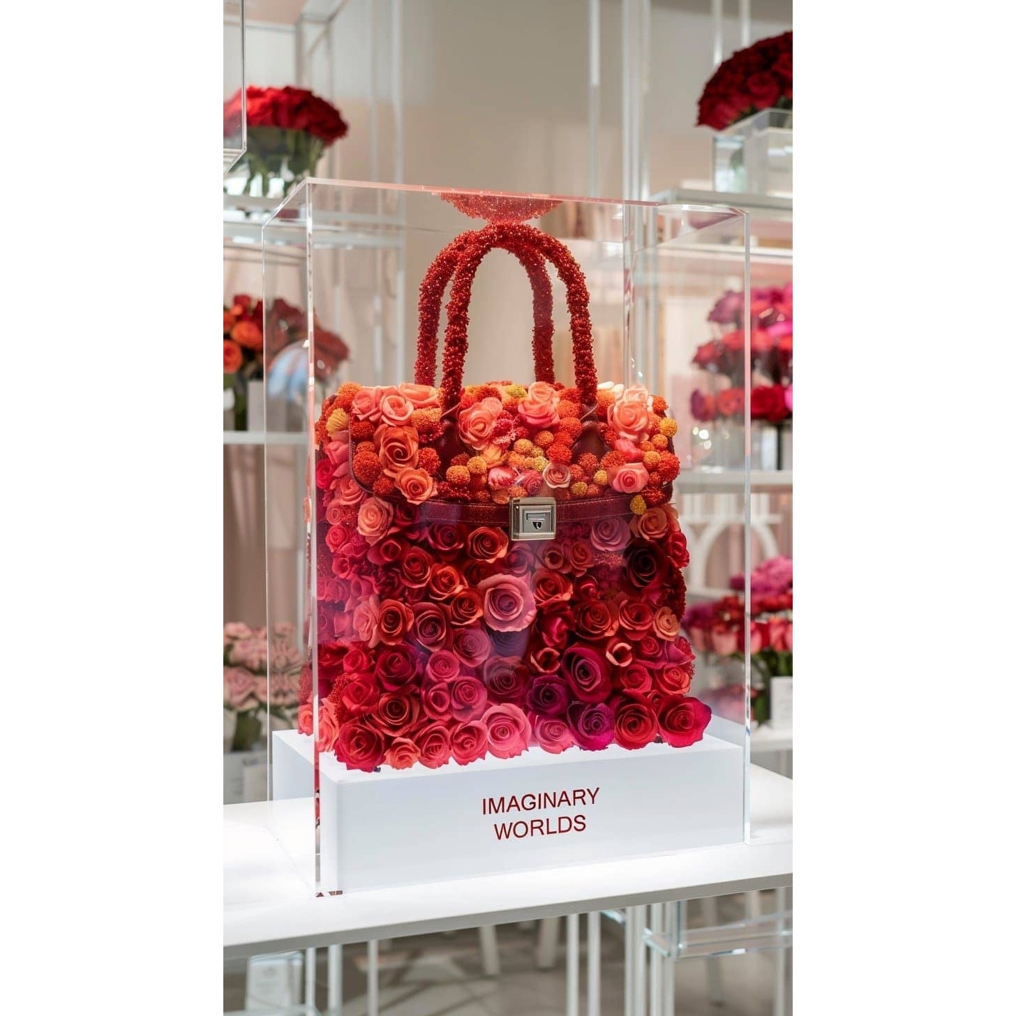 Eternal Bloom Red and Orange Rose Bag - Imaginary Worlds