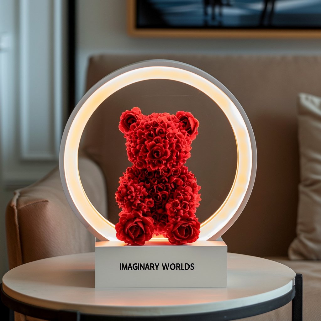 Eternal Embrace Flower Bear Lamp - Imaginary Worlds