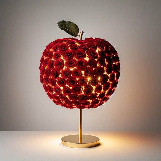 Eternal Glow Apple Lamp: Red & Gold Edition - Imaginary Worlds