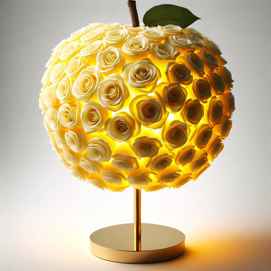 Eternal Glow Apple Lamp: Yellow & Gold Edition - Imaginary Worlds